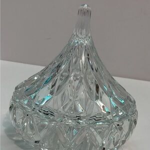 Vintage Hershey Kiss Glass Candy Dish with Lid